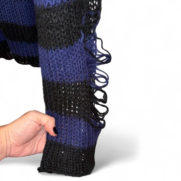 Killstar Black and Purple Striped Sweater - Picture 3 of 9